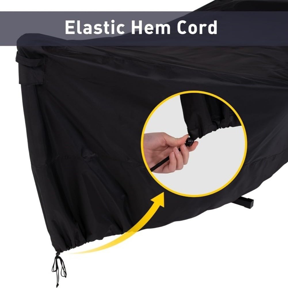 FUBESK Funda para silla colgante de tela Oxford para patio al aire libre, protector de muebles de jardín con protector contra la lluvia UV, para aspiradora de robot negro, 420 x 17 x 100 cm, piezas de