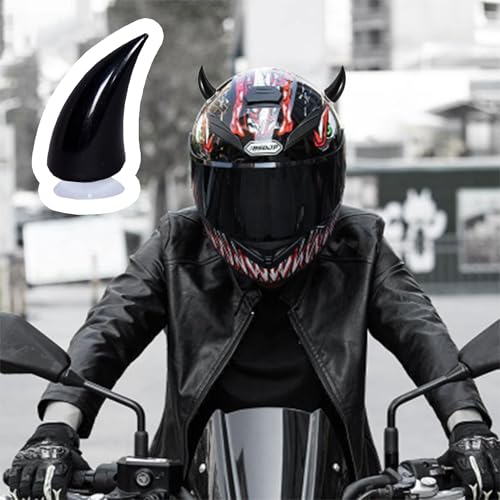 Kask motocyklowy, róg Devil Demon Horn, z przyssawką, jedyna w swoim rodzaju ozdoba do kasku motocyklowego, dekoracja z tworzywa sztucznego, do kasku motocrossowego dla dzieci i dorosłych, 2 sztuki