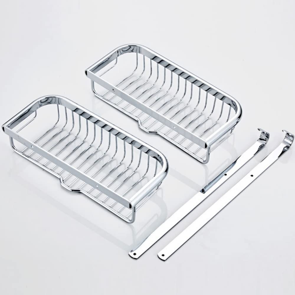 Estante de baño Almacenamiento de baño Estantes de baño de 2 niveles Cobre Cromo Brillante Acabado Estante de ducha de baño Estantes de baño Soporte para cesta de baño Estantes Estante de a