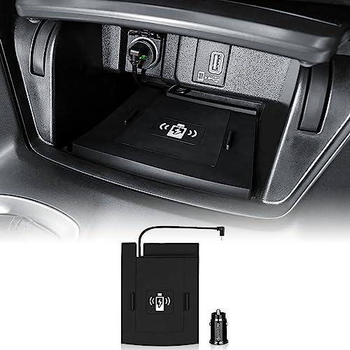 FDAIUN Wireless Phone Charging Pad Silicone Material Dual Charging Ports Charger Station 15W Adapter for Smartphone for Honda Accord Ten Generation 2018 2019 2020 2021 2022(Side-to-Side Drive Black)