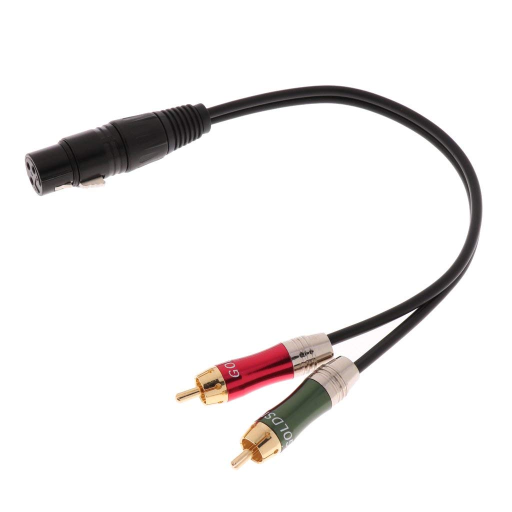 Septpenta Cavo XLR Femmina a 2 RCA Femmina e Splitter, 20 Awg, Connettori Placcati Oro 24K Trasmissione a Bassa Perdita, 3 Pin Dual RCA a 1 Cavo XLR
