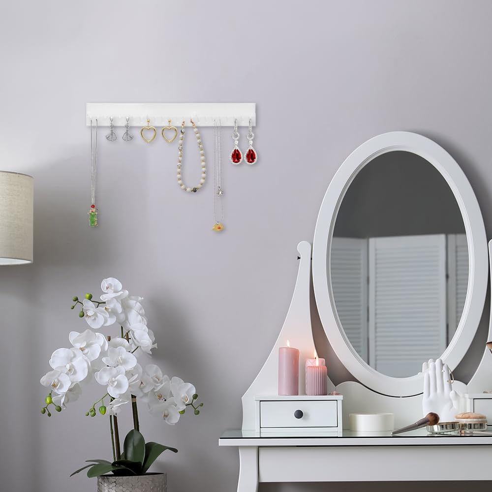 18 Pezzi Porta Collane Autoadesivo Porta Collane da Appendere Armadio Organizer per Gioielli Adesivo Portas Gioielli da Appendere al Muro per Anelli, Bracciali e Orecchini, 3 Modelli