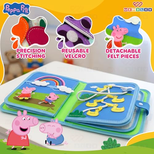 Image of Wembley My First Busy Book | Educational Activity Book for Kids | with 8 Activity Pages | Learning Toy with 5 Finger Puppets | Birthday Gift for Toddlers (Peppa Pig)