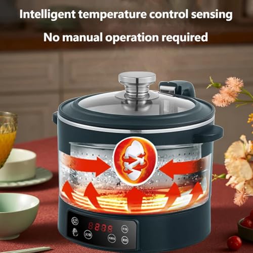 Fornello di riso a basso contenuto di carboidrati, vapore a doppia camera da 3 litri, drena l'amido per pasti più sani, pentola in acciaio inossidabile, pannello touch intelligente, timer di ritardo