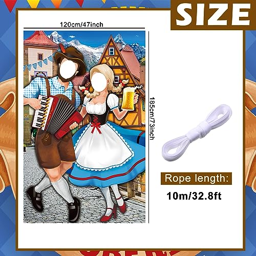 Image of Tudomro Oktoberfest Couple Photo Door Banner Party Decorations 6 x 4 ft Oktoberfest Photo Prop Bavarian Backdrop Door Banner Backdrop Supplies for Themed Party Decor German