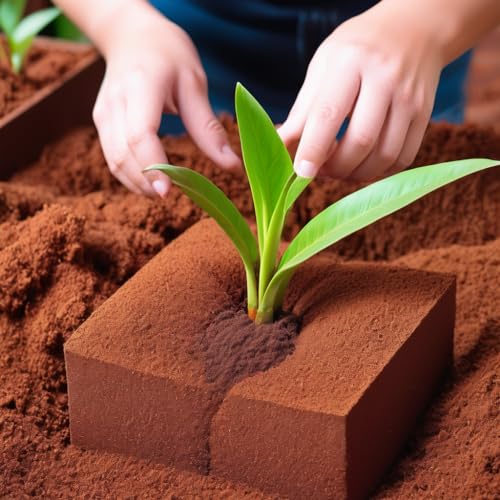Image of Natural Coco Peat 500 gm Growing Organic Fertilizer and Soil Manure Potting Mixture for Home Gardening and Potted Plants