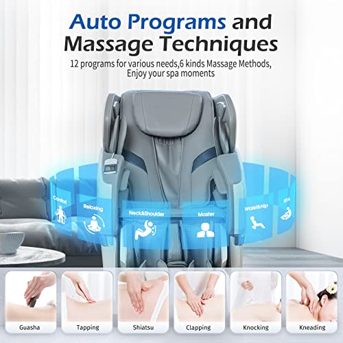 Bosscare Massage Chair Sl Track Massage Chair Recliner, Zero Gravity Full Body Airbag Massage Chair With Body Scan Bluetooth Heat Ai Control Foot Roller Handrail Shortcut Key, R8686 Gary #TOP1