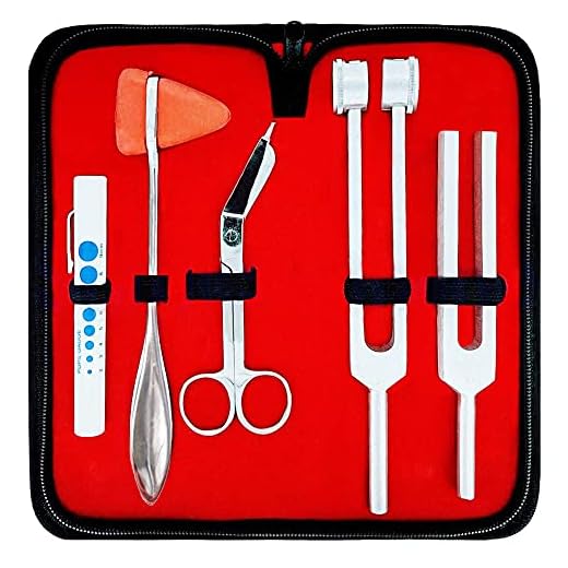 SurgicalOnline Set of 5 pcs Percussion Taylor Reflex Hammer + Penlight + Tuning Fork Medical Set C 128 C 512 + Bandage Scissors 5.5