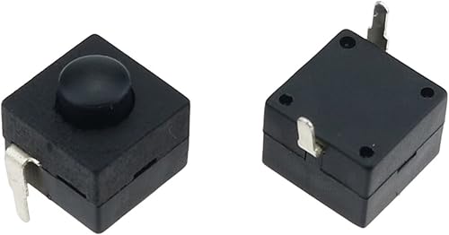 LIUGOU Industrial Switches 10pcs Black Small Micro Self Locking Switch 8 * 8 * 8.4 wit 2 Feet with Lock Light Touch Switch Button Switch DC30V1A