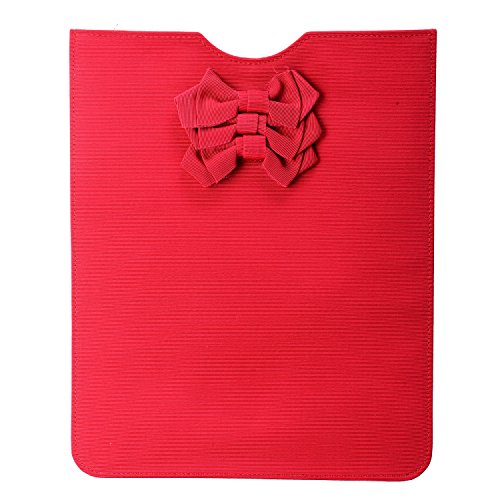 Bolsa feminina vermelha Valentino com laço decorativo para iPad
