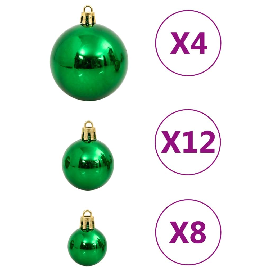 Juego de 112 bolas de Navidad de poliestireno rojo/verde/dorado