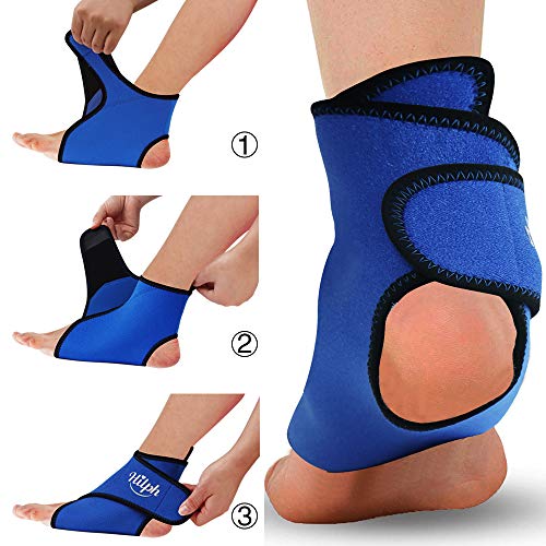 Image of Foot /Ankle Ice Pack, Reusable Hot Cold Ice Pack Wrap for Ankle, Elbow and Foot's Plantar Fasciitis, Achilles Tendon Injuries, Sprained Ankle, Swelling, Arthritis, Heel Spur, Post Surgery, Burs-B