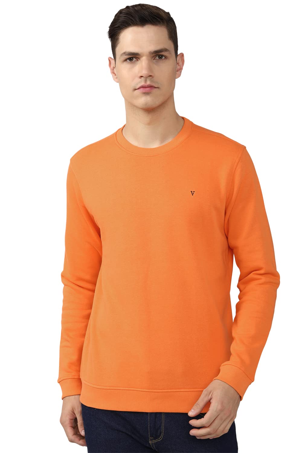 aditya birla Van Heusen Sport Men's Polycotton Crew Neck Regular Sweatshirt (Vssturgf641957_Orange_M)-picture-11