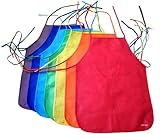ColorYourLife 7-Pack Non-woven Assorted Colors Children's Artists Aprons in Retail Packaging