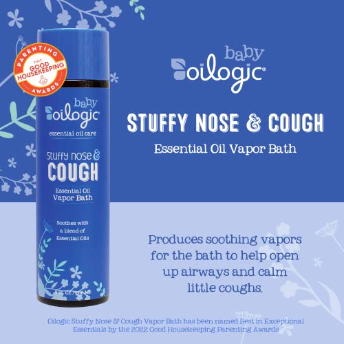 image for Oilogic Stuffy Nose and Cough Vapor Bath Relief for Babies & Toddlers,