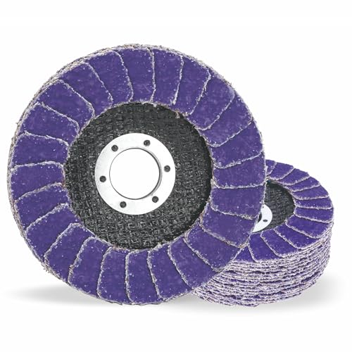 4.5" x 7/8" Premium Ceramic Flap Discs, 36+ Grit Grinding Wheels 5 Pack