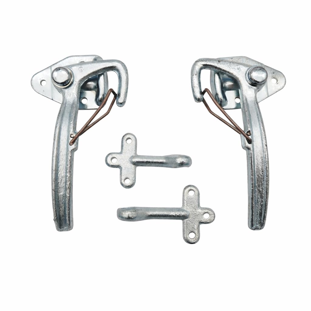 HGW Bordwandverschluss Anhänger Set Größe 0 – inkl. Einfallösen & Gegenhalter – robuster Verschluss für Bordwand & Seitenwand, verzinkt (Winkelhebel-Mechanik)