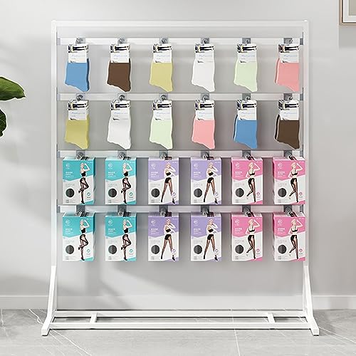 Expositor de ropa interior con ganchos ajustables, ideal para almacenamiento y organización al por menor