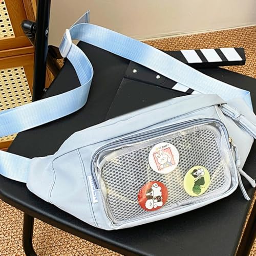 Fashionable Clear PVC Itabag With Badge Display Crossbody Bags Elegant Women's Waist Bag And Shoulder Purse4