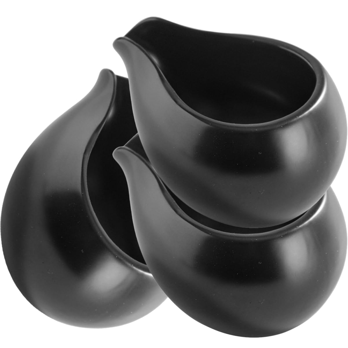 Pichet à Lait en Céramique Noir 3 Pièces, Style Vintage Nordique | Bec Verseur Guidé, Format Mini, Fond Résistant à L’usure, pour Hôtels et Repas Familiaux en Intérieur