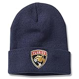 AMERICAN NEEDLE Officially Licensed NHL Hockey Team Logo Cuffed Beanie Knit Hat (Florida Panthers-Navy)