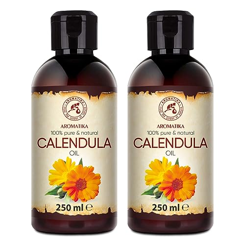 Huile de Calendula 2x250ml - Calendula Officinalis - Pur & Naturel - Huile de Base - Multifonctionnel - Huile Corporelle - Soins pour le Visage - Corps -...