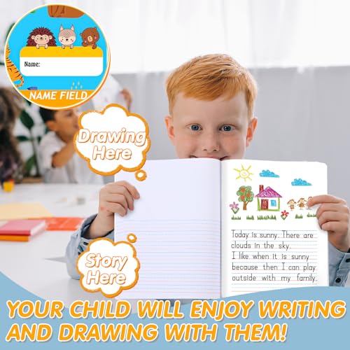 Carnet de dessin et d'écriture pour enfant K-2 avec couverture imprimé animal - 6