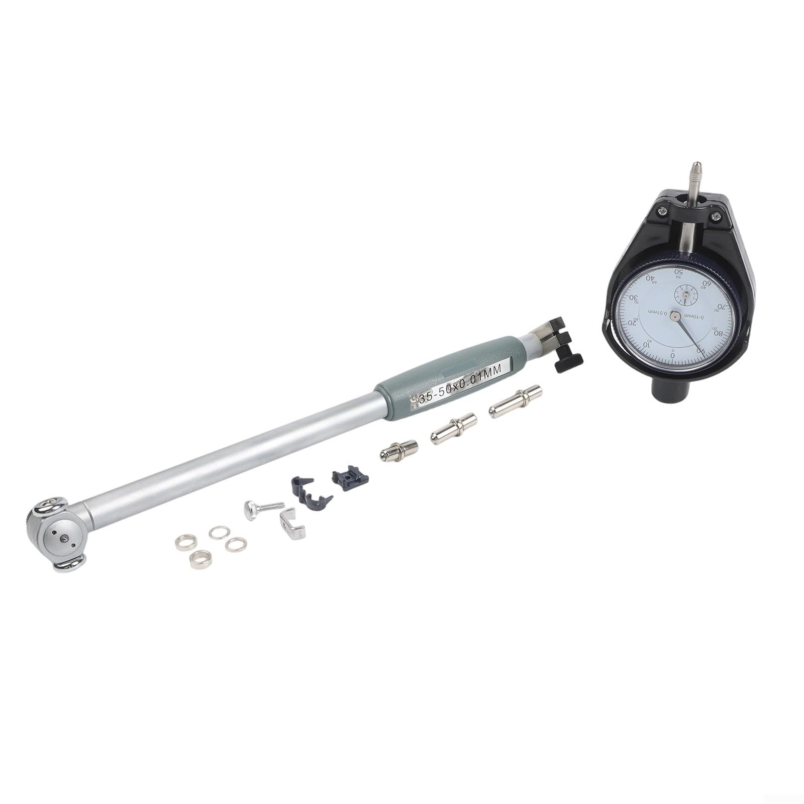 Zestaw do pomiaru średnicy wewnętrznej 50-160 mm z dokładnością 0,01 mm do wskaźnika zegarowego do obróbki metali i pomiaru cylindra silnika, narzędzie ze stali nierdzewnej (35-50 mm)