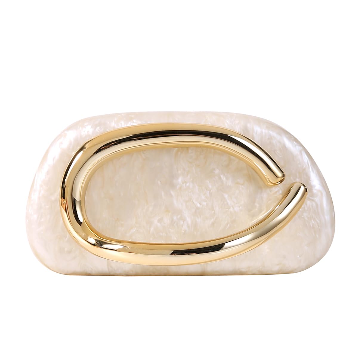 Dreubea Minimalist Gold-Tone Art Deco Clutch Bag – Elegant Metallic Accent Evening Handbag Purse for Women