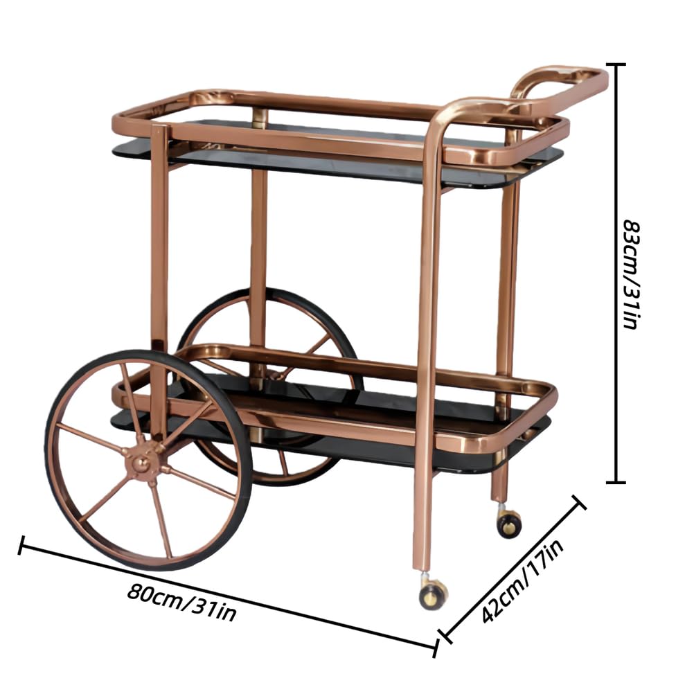Servierwagen Aus RoséGoldenem, Ablagegestell FüR SpeisesäLe, Mit Universalrollen, Eleganter Servierwagen FüR Bankette, Restaurants Und Zuhause