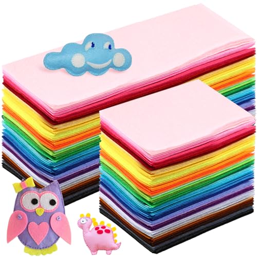 Image of Moukeren 60 Pcs 12 X 8 Inch, 8 X 35 Inch Felt Sheets, 20 Colors | Stiff Fabric Squares Ideal Craft Sewing, DIY Patchwork Projects, Nonwoven Material, Bulk Supply Holiday and Festival Decor