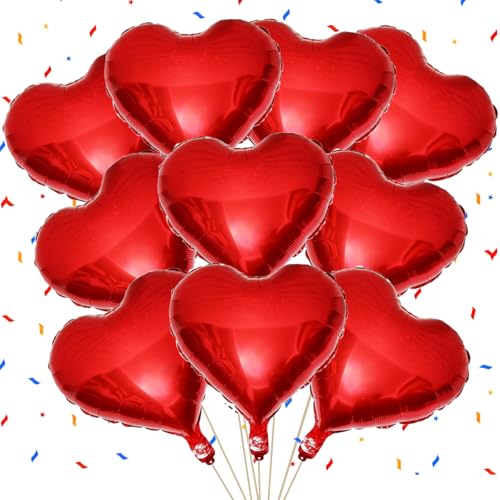 Ballons rouges cœur lot de 10 décoration anniversaire et mariage
