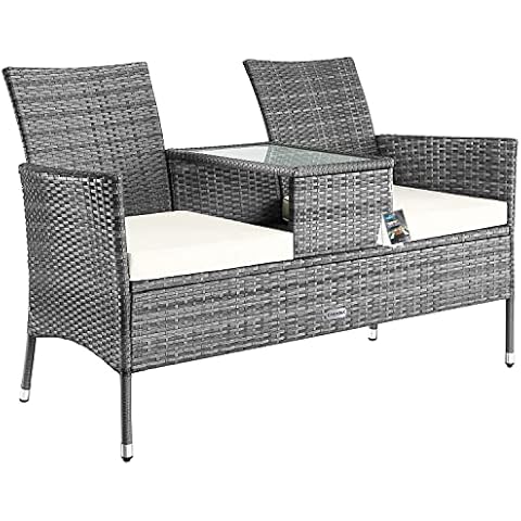 CASARIA 2-Seater Garden Bench with Cushions Cover