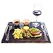 Produktbild Dequate Serviertablett - Schwarz Schiefertablett Mit Griff - Naturschieferplatte Käsebrett, Gourmet Serviertablett Kuchenblech Mit Griff, 40cm X 30cm