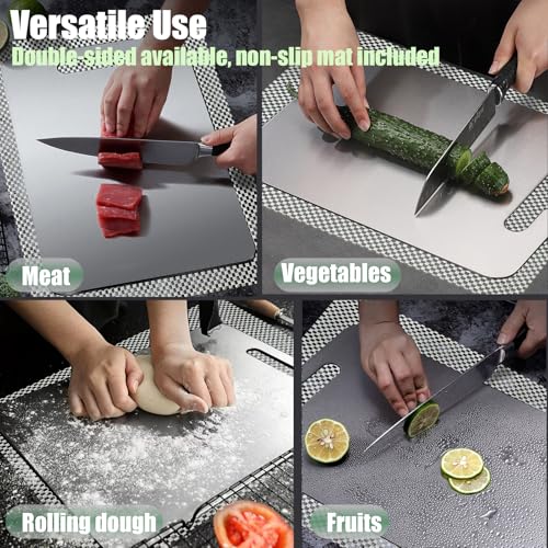 Tabla de cortar profesional, material que no se deforma con almohadilla antideslizante, doble cara para cocina y camping