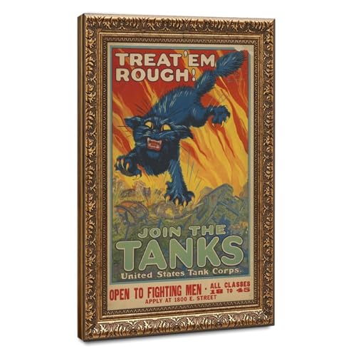 Toile propagande Seconde Guerre mondiale cadre suspendu tableau vintage