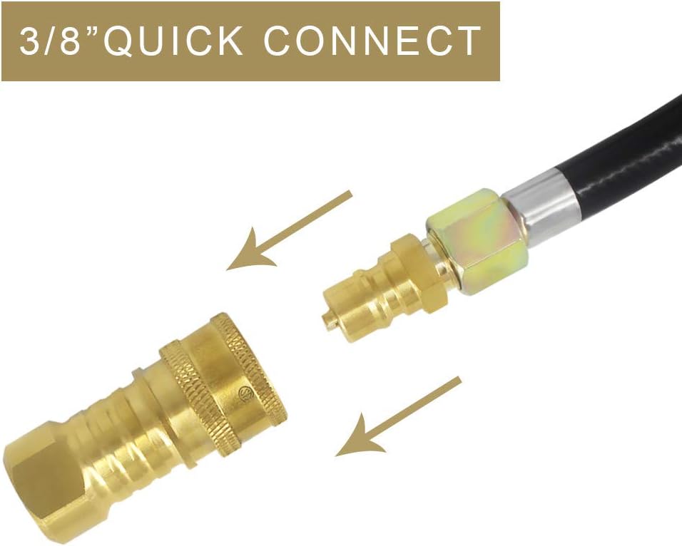 MCAMPAS 20FT Propane Hose Assembly With 3/8 Inch Natural Gas Quick Connect Fittings For gas Grill, Griddle, Fire Pit, Heater.Included 3/8"Quick Disconnect Plug x Both 3/8"Male Pipe Thread