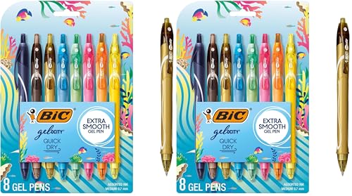BIC Bolígrafos de Gel Gelocity 0.7mm Multicolor 8 Pack x2