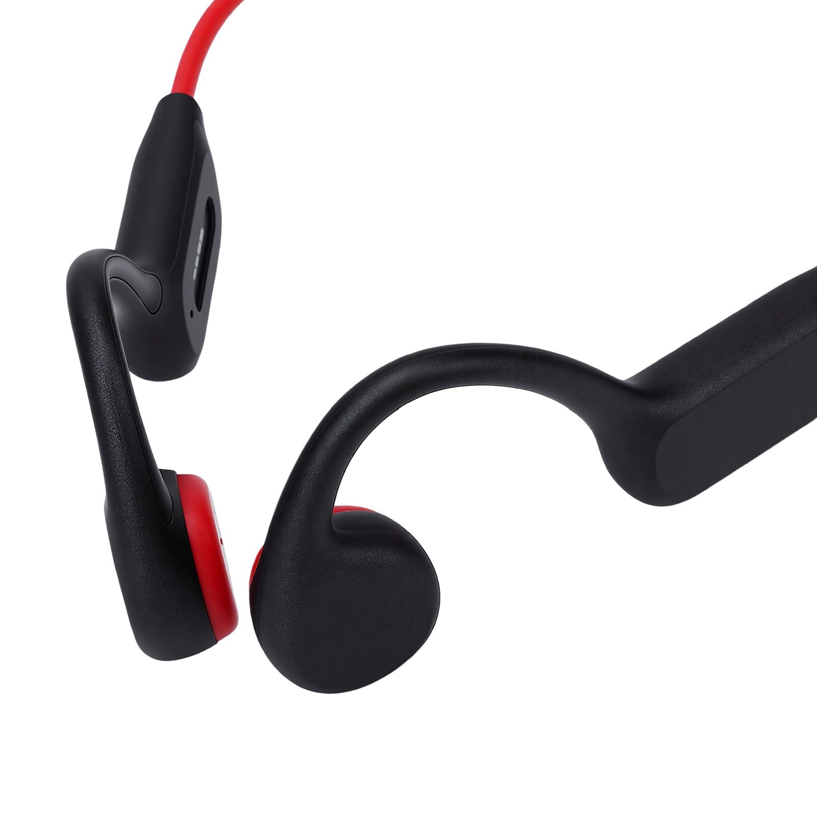 Annadue Cuffie a Conduzione Ossea, Auricolari Wireless IPX8 Impermeabili con Lettore MP3 da 32GB Integrato per Nuoto e Allenamenti, Bluetooth 5.4 Headset Open Ear per Sport (rosso)