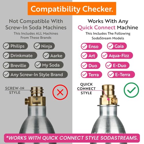 Image of 60L CO2 Canister Cylinders - Compatible with Sodastream Quick Connect Only [Including ART, TERRA ENSO & DUO] - Soda Streaming Machine CO2 Tanks Gas Refill, | 14.5 oz, Set of 3