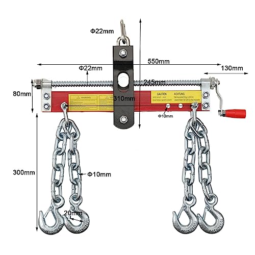 SUDEG Werkplaatskraan positioneerder, 900 kg balanceerder positioneerder werkplaatskraan motorkraan hefkraan traverse kraan werkplaats motordrager motorbrug kettinglengte: ca. 30 cm - Afbeelding 4