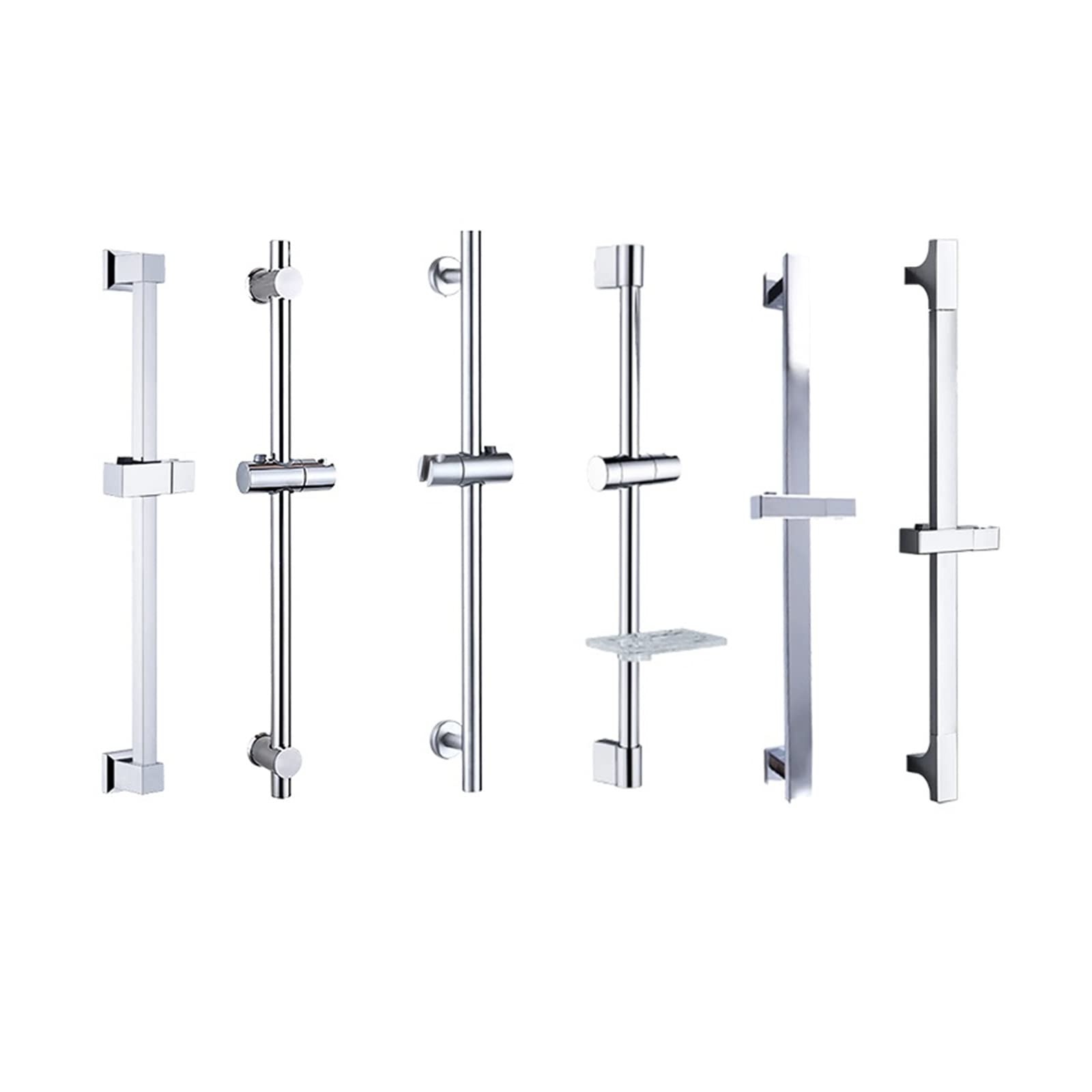 Chrom-Duschstange Verstellbar Mit Handbrausehalter, Edelstahl 304, Wandmontiert Für Badezimmer