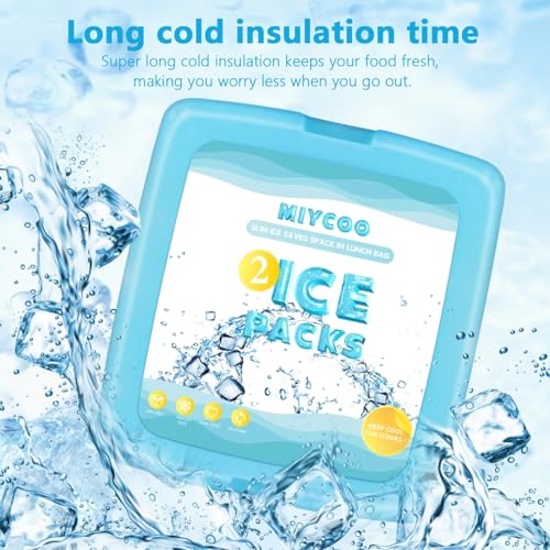 MIYCOO Ice Packs for Lunch Boxes & Lunch Bag - Quick Freeze Ice Pack Space Saving Freezer Packs - Reusable Slim Original Cool Pack - Cool Coolers Accessories for Beach, Camping and Fishing - 2PC - Image 6