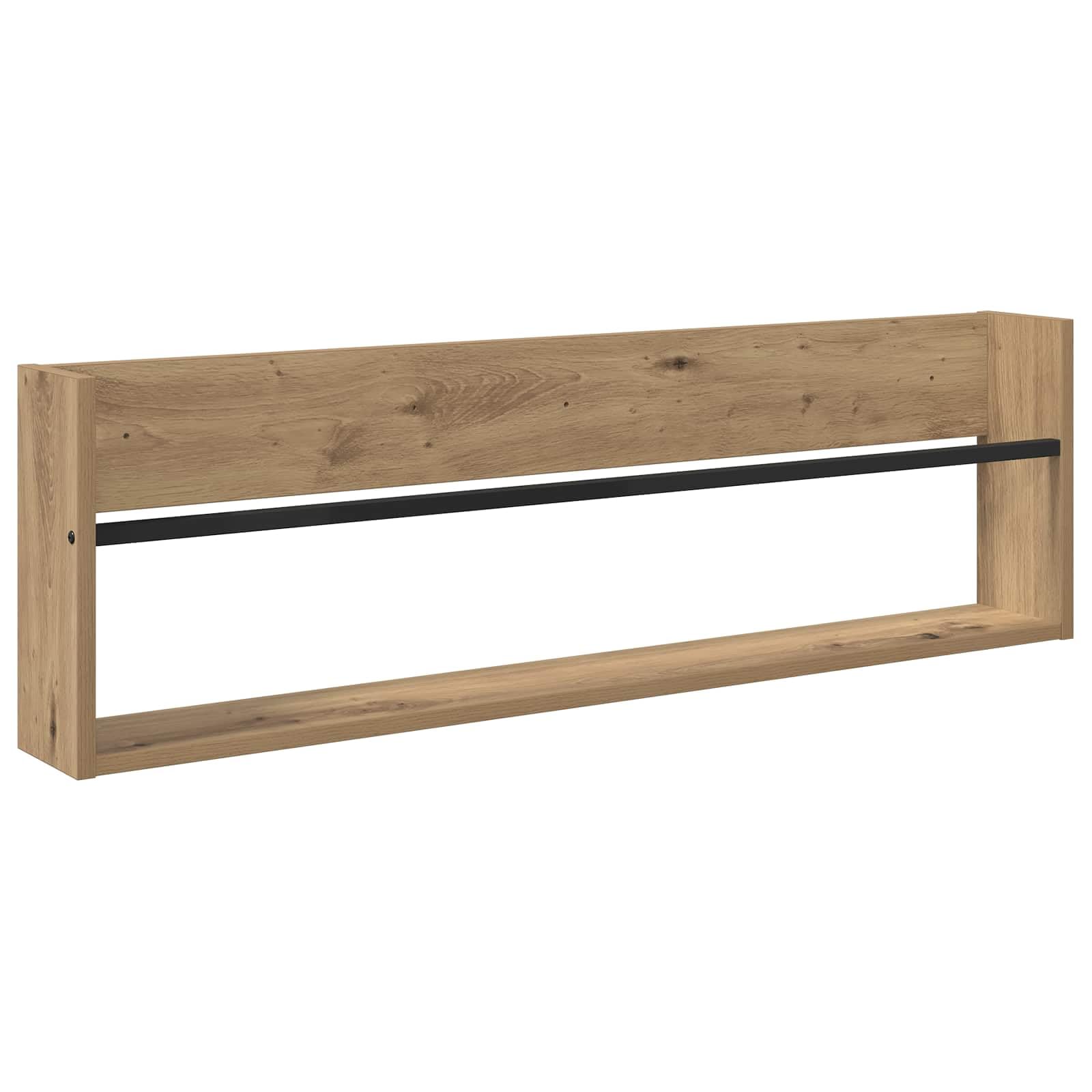 Makastle Zeitschriftenregal Holzwerkstoff Artisan-Eiche 100 x 12 x 30 cm 2er-Set