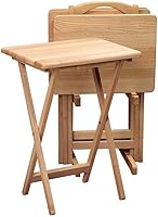 Vista 5 de Winsome Alex - Juego de 10 mesas plegables portátiles de madera de 25 pulgadas, madera natural