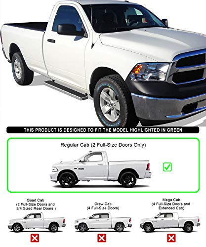 Estribos de acero inoxidable APS 55in para Dodge Ram miniatura 2