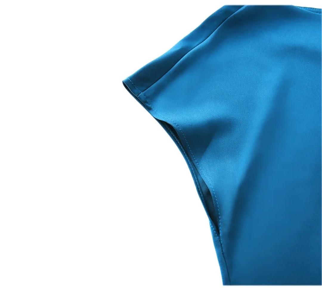 Top estivo da donna con scollo rotondo in seta