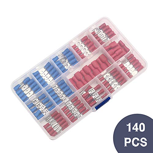 Lot de 100 cosses froides isolées assorties - Connecteurs de cosses en U - Pour câble électrique