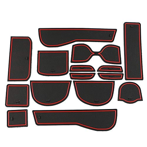 Culturemart Auto 15Pcs/Set Car Anti-Slip Rubber Cup Mats Door Groove Mat for Honda Fit Jazz 2014-2018 GK5 Car Accessories Parts