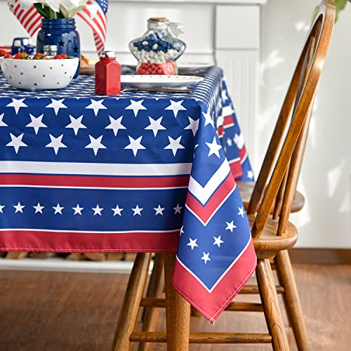 Horaldaily 4Th Of July Tablecloth 60X84 Inch, Patriotic Memorial Day Independence Day American Flag Table Cover For Party Picnic Dinner Decor #TOP2